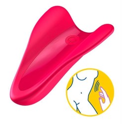 Satisfyer High Fly Rojo Mini Vibrador Dedo Recargable 12 modos