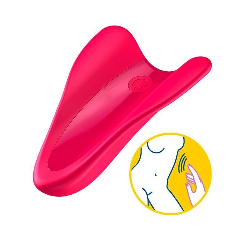 Satisfyer High Fly Red Mini Rechargeable Finger Vibrator 12 Modes
