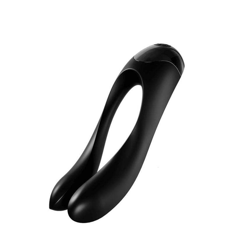 Satisfyer Candy Cane Black Mini Vibrator Finger 2 MotorsRechargable 12 Modes
