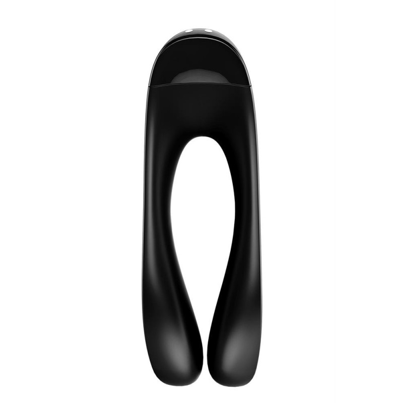 Satisfyer Candy Cane Negro Mini Vibrador Dedo 2 motoresRecargable 12 modos