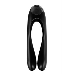 Satisfyer Candy Cane Black Mini Vibrator Finger 2 MotorsRechargable 12 Modes