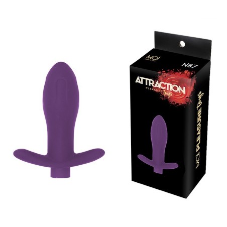 Plug Vibrador N87 Lila Recargable 11 modos 11x3,5cm