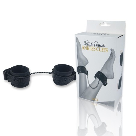 MENOTTES CHEVILLES AVEC CHAÎNE FÉTICHE BTB NOIR
