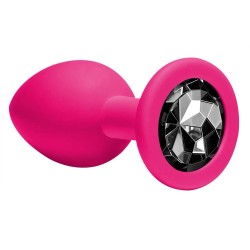 Anal Jewel Silicone Emotions- Rosa - Preto - Tamanho M