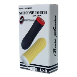 Proiettile vibrante magnetico silicone ricaricabile 10 modalità nero 8,5x2,5 cm