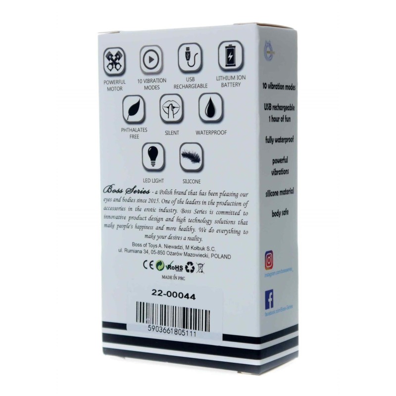 Proiettile vibrante magnetico silicone ricaricabile 10 modalità nero 8,5x2,5 cm