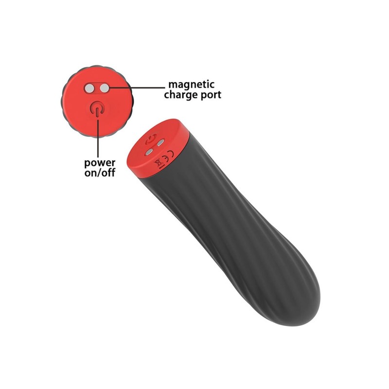 Silikon Kugel magnetisch wiederaufladbar 10 Modi Schwarz 8,5x2,5cm