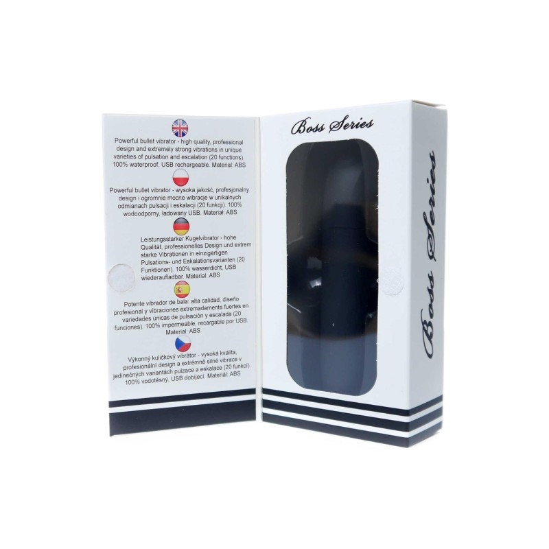 Powerful Bullet Bala Vibradora Recargable 20 modos Negra Mate