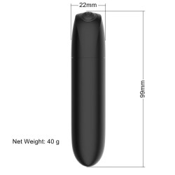 Powerful Bullet Bala Vibrateur Rechargeable 20 modes Noir Mat