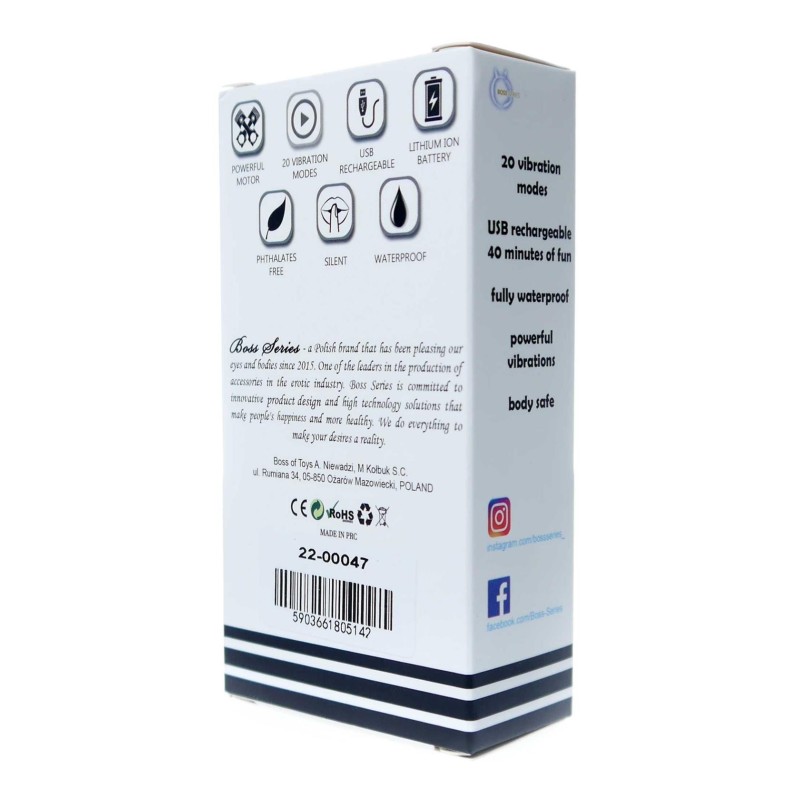 Powerful Bullet Bala Vibrateur Rechargeable 20 modes Argent