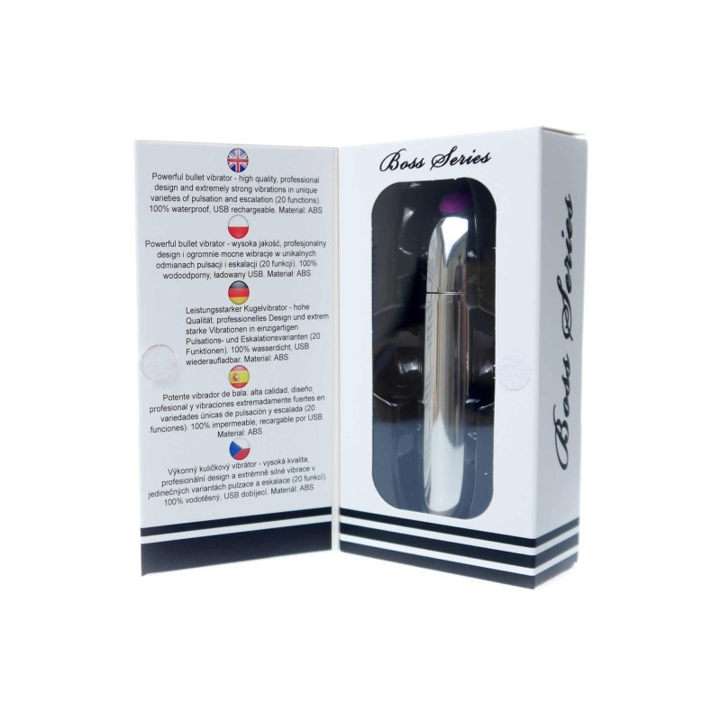 Powerful Bullet Bala Vibradora Recargable 20 modos Plata