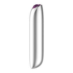 Powerful Bullet Vibrating Bullet Rechargeable 20 Modes Silver