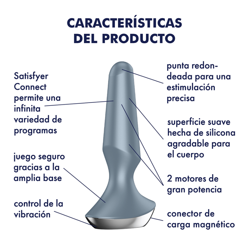 Satisfyer Plug-ilicious 2 Grey Vibrator 2 motors and 12 modes
