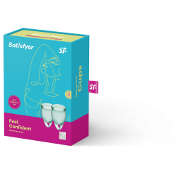 Senti sicuro Mestrual Cup Dark Green Set di 2 Coppette Vaginali Satisfyer