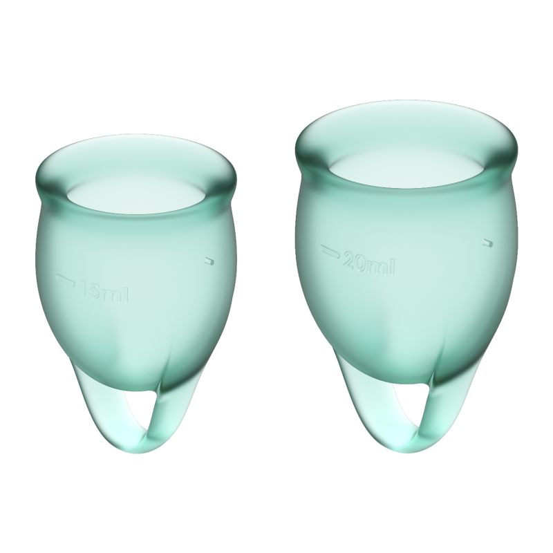 Feel confident Menstrual Cup Dark Green Set de 2 Copas Vaginales Satisfyer