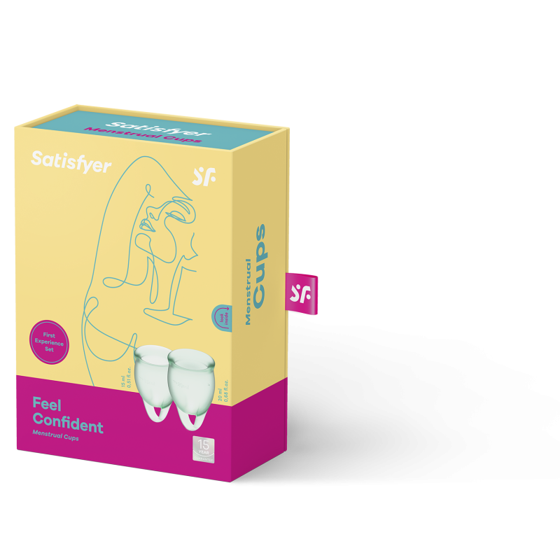Feel confident Menstrual Cup Light Green Set mit 2 vaginalen Tassen Satisfyer