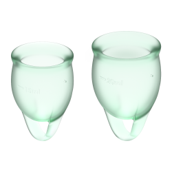 Feel confident Menstrual Cup Light Green Set de 2 tasses vaginales Satisfyer