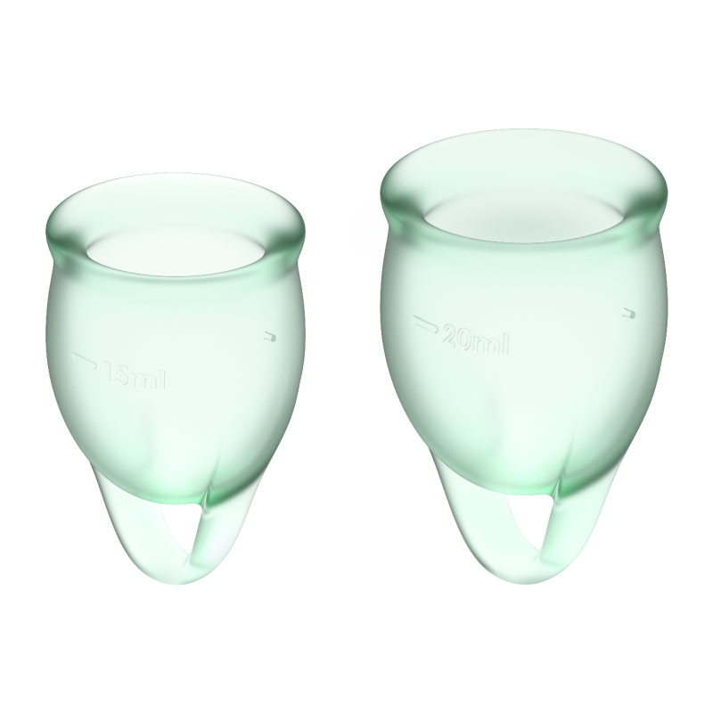 Senti sicuro Mestrual Cup Light Green Set di 2 coppette vaginali Satisfyer
