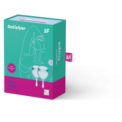Sinta-se bem Copa Menstrual Luz Azul Conjunto de 2 Xícaras Vaginais Satisfyer