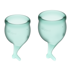 Sinta-se seguro Copa Menstrual Verde Escuro Conjunto de 2 Xícaras Vaginais Satisfyer