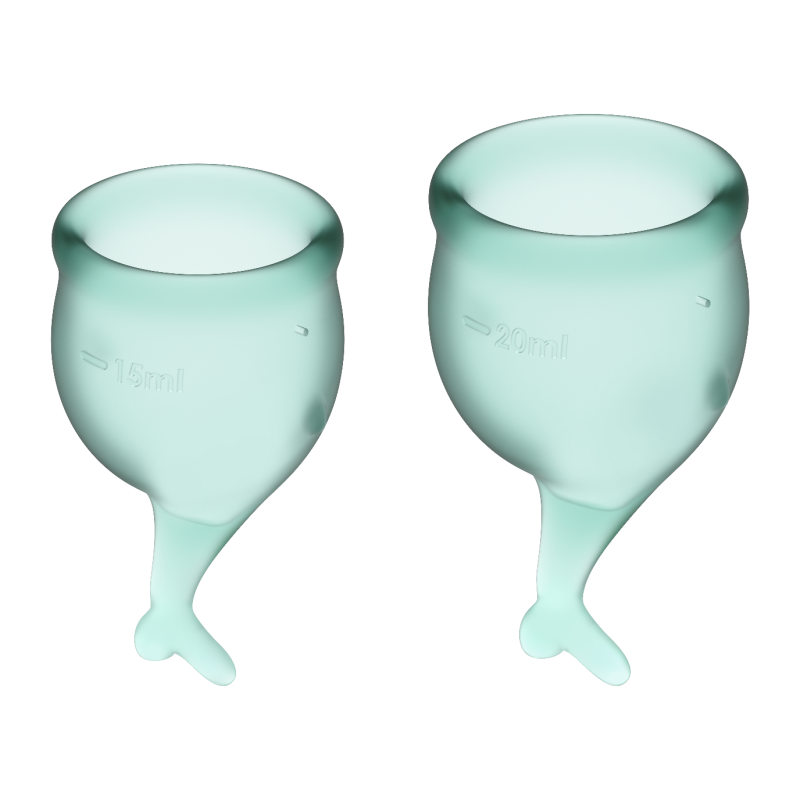 Feel secure Menstrual Cup Dark Green Set mit 2 vaginalen Tassen Satisfyer