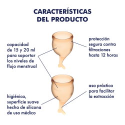 Feel secure Menstrual Cup Naranja Set de 2 Copas Vaginales Satisfyer