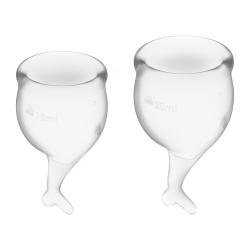 Feel secure Menstrual Cup Transparent Set of 2 Vaginal Cups Satisfyer