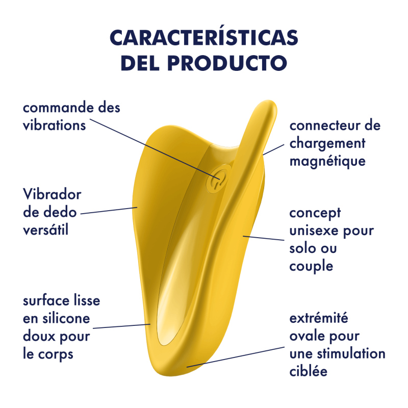 Satisfyer High Fly Amarillo Mini Vibrador Dedo Recargable 12 modos