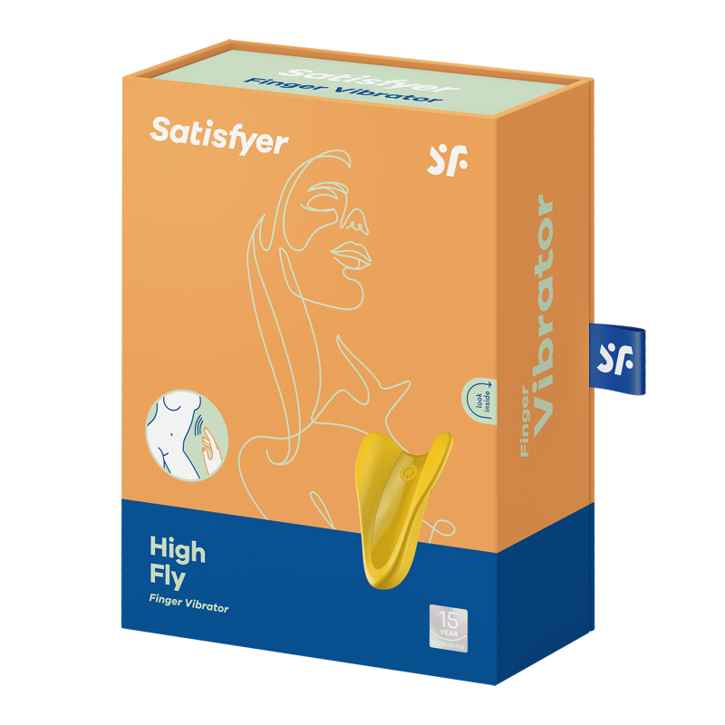Satisfyer High Fly Jaune Mini Vibrateur Doigt Rechargeable 12 modes