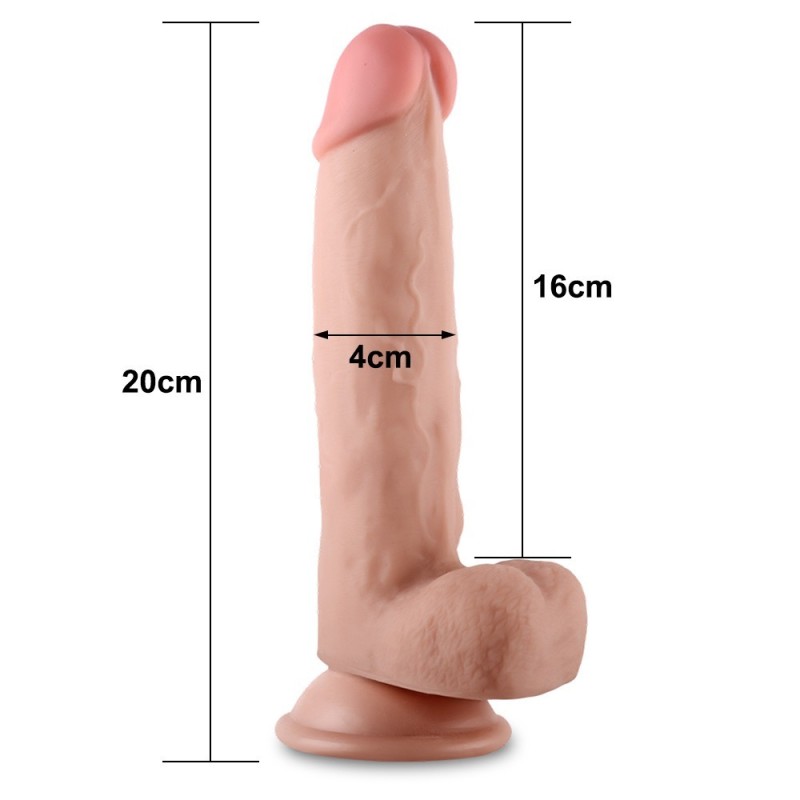 Vibrador com pele deslizante 20cm