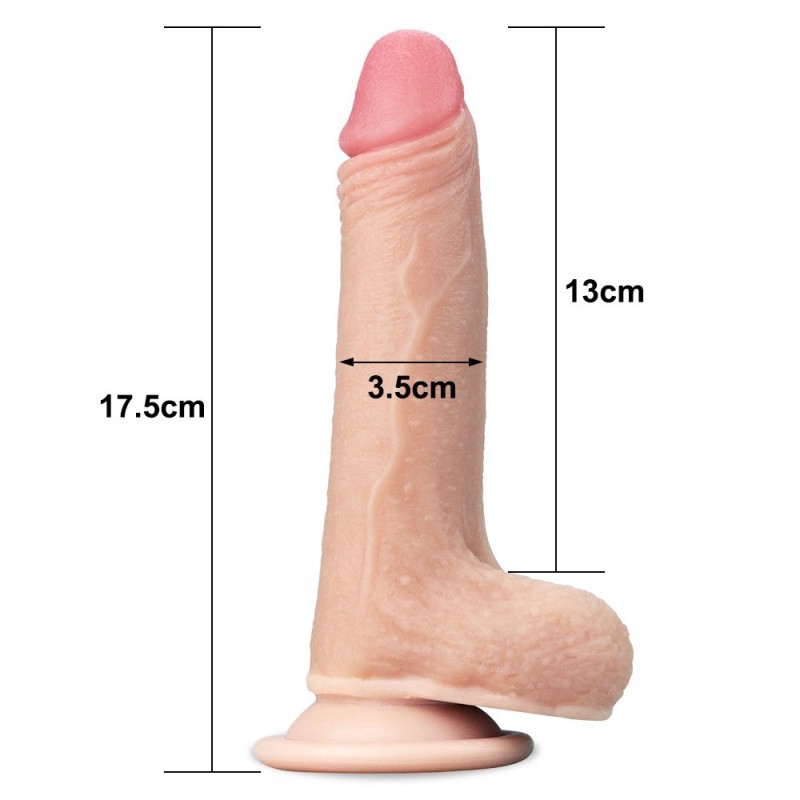 Gode avec cuir Sliding Skin 7 pouces (17,5cm)
