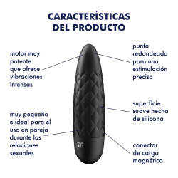 Satisfyer Ultra Power Bullet 5 Noir Mini Bullet Rechargeable 12 Modes