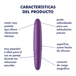 Satisfyer Ultra Power Bullet 6 Violeta Mini Bala Recargable 12 modos