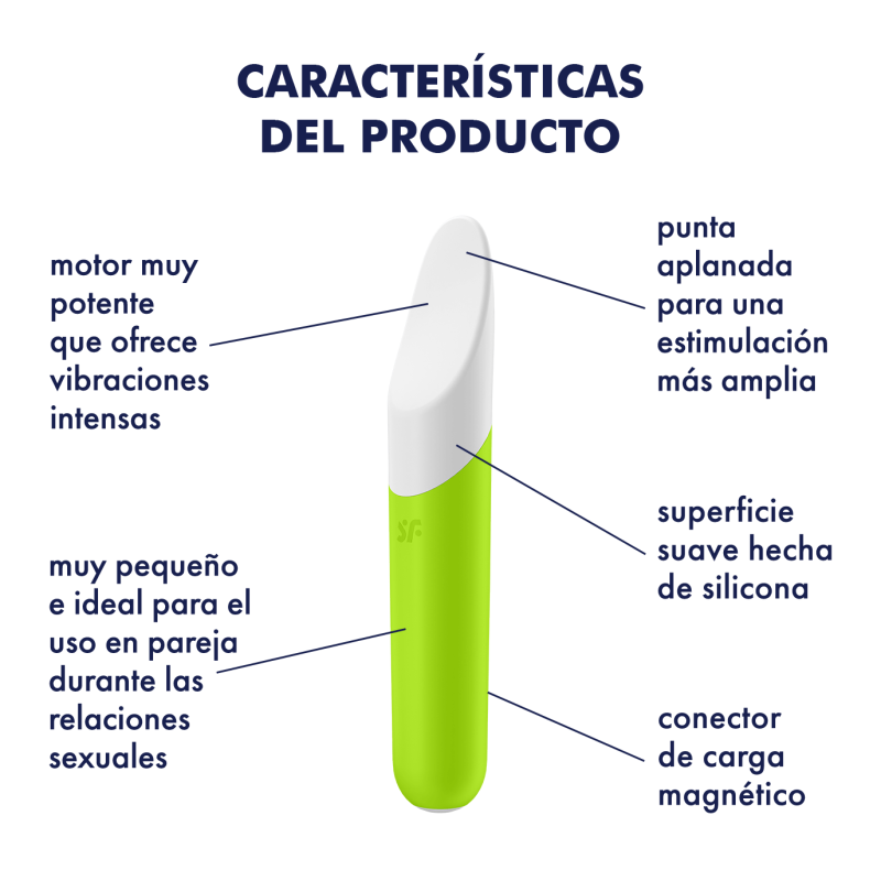 Satisfyer Ultra Power Bullet 7 Vert Mini Bullet Rechargeable 12 Modes