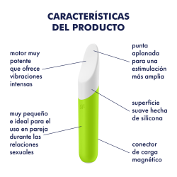 Satisfyer Ultra Power Bullet 7 Verde Mini Bala Recargable 12 modos