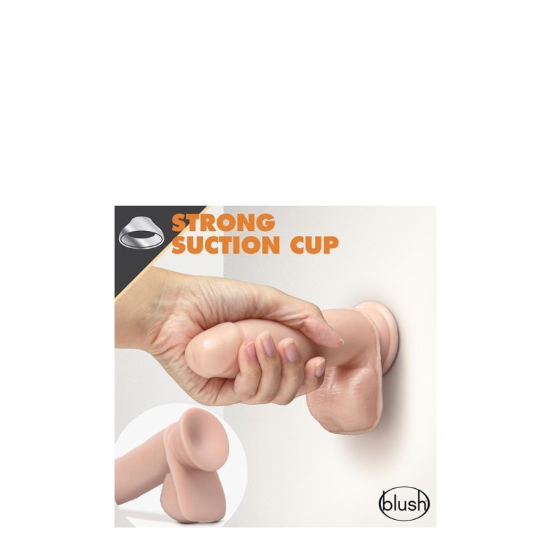 DR SKIN DILDO AUTOLUBRIFICANTE 7" CON TESTICOLI E BASE DI ASPIRAZIONE 18x4cm