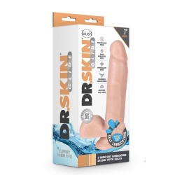 DR SKIN SELF-LUBRICATING DILDO 7" WITH TESTICLES AND SUCTION BASE 18x4cm