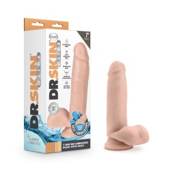 DR SKIN SELBSTSCHMIERENDER DILDO 7" MIT HODEN UND SAUGFUß 18x4cm