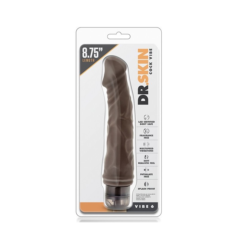 DR SKIN COCK VIBE 6 Chocolate vibrador 24,7x4,4cm