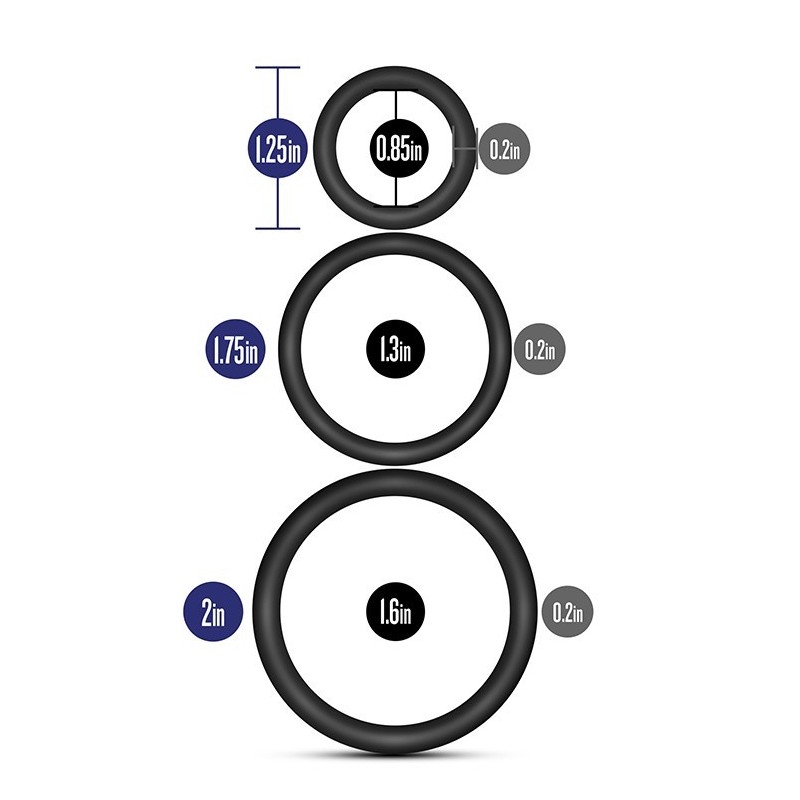 PERFORMANCE VS4 PENISRINGE 3 RINGE SILIKON 3,1cm-4,4cm-5cm