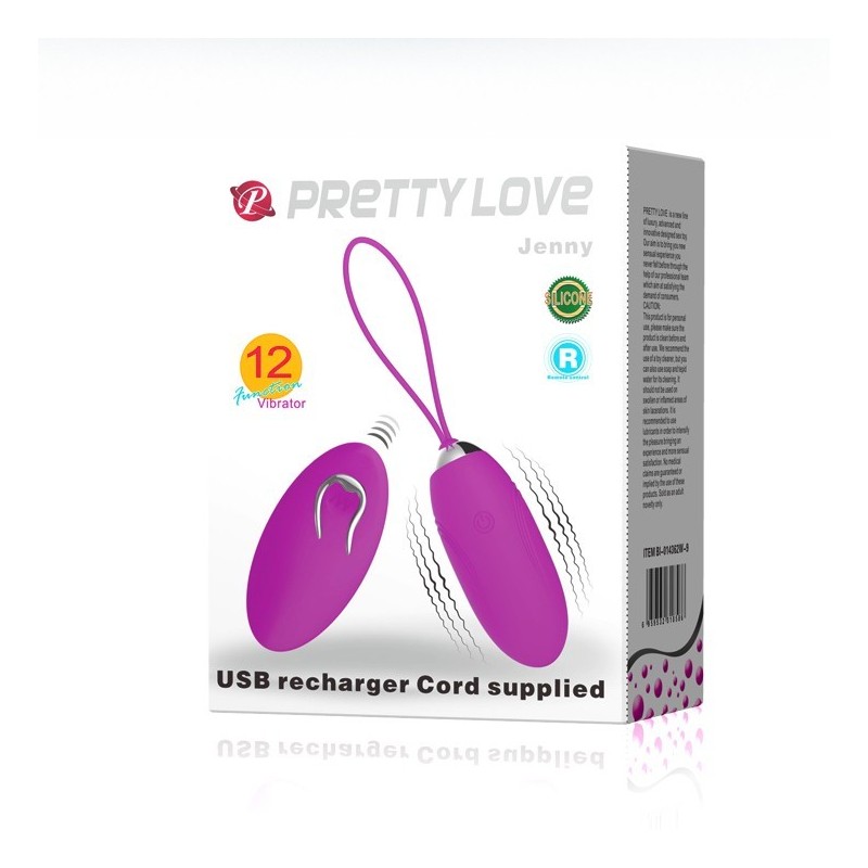 Vibrador recarregável sem fio de ovo 12 modos Jenny Pretty Love