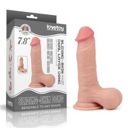 Dildo with leather Sliding Skin 19,8x4,5cm
