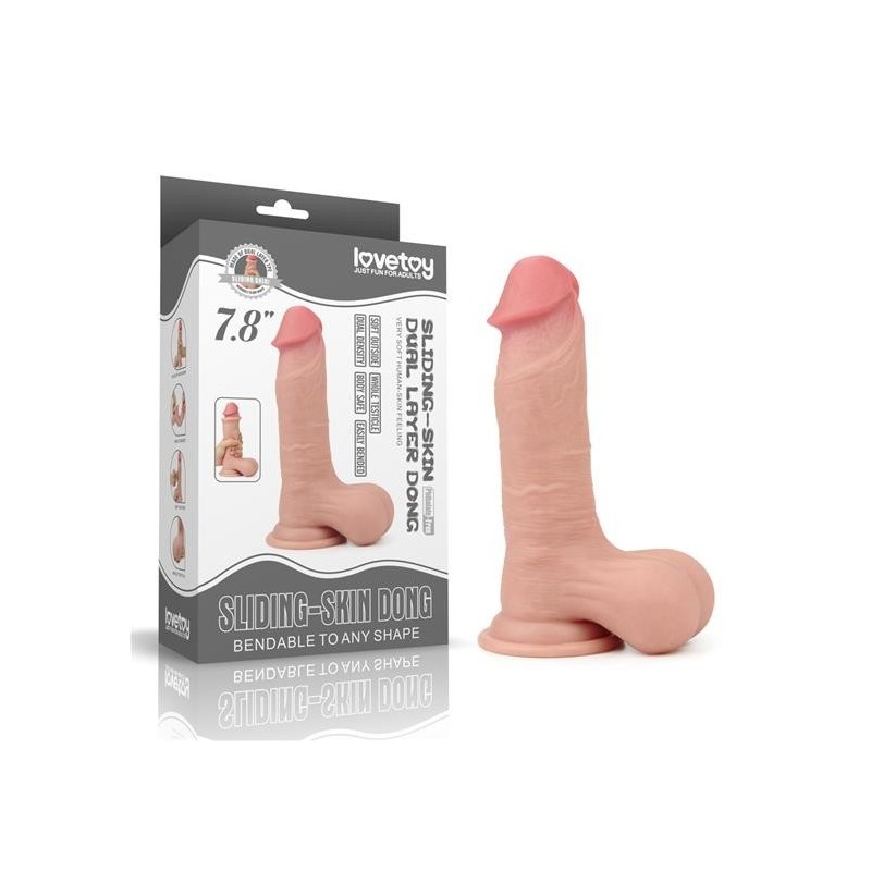 Dildo with leather Sliding Skin 19,8x4,5cm