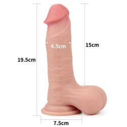 Dildo mit Leder Sliding Skin 19,8x4,5cm