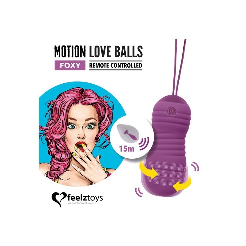Foxy Love Balls - Rotação com bolas e Controle Remoto de Vibração Recarregável 15 metros