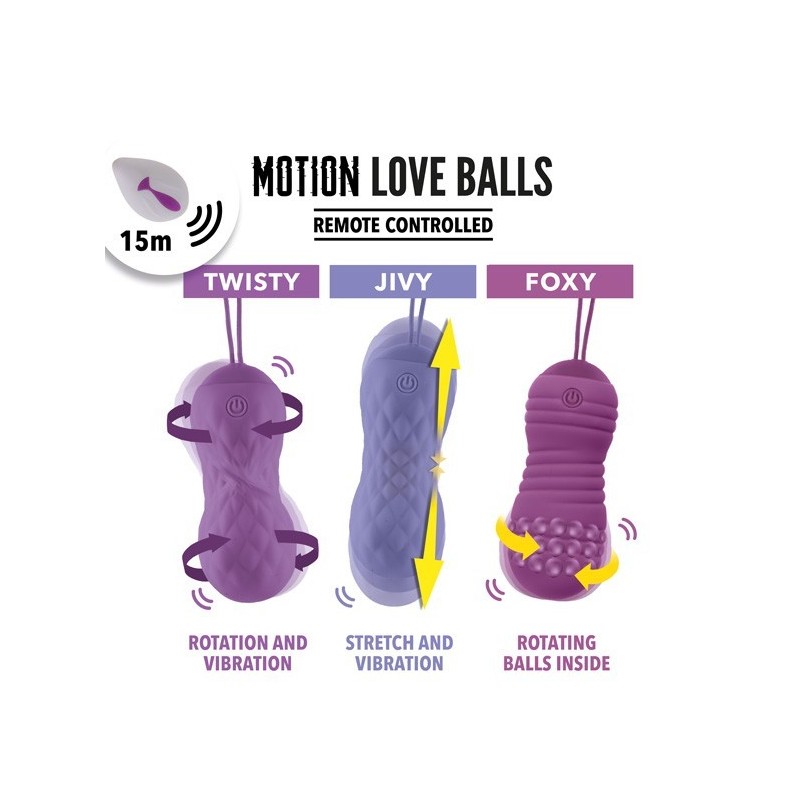 Foxy Love Balls - Rotation with balls and Rechargeable Vibration Remote Control 15 meters