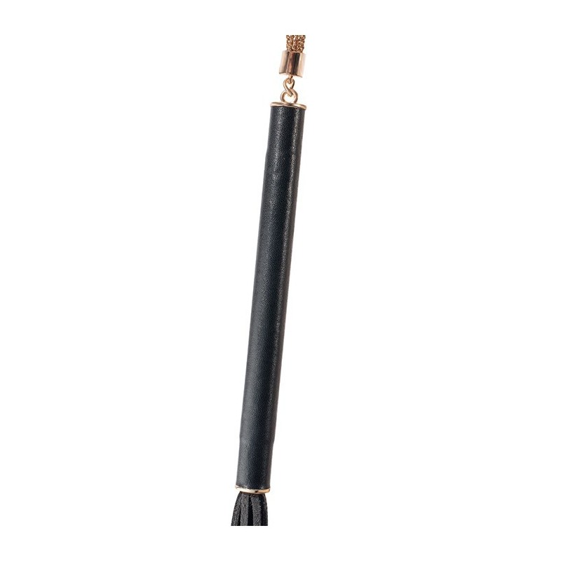 GP Premium Latigo Flogger Preto - Couro Vegano - 53cm