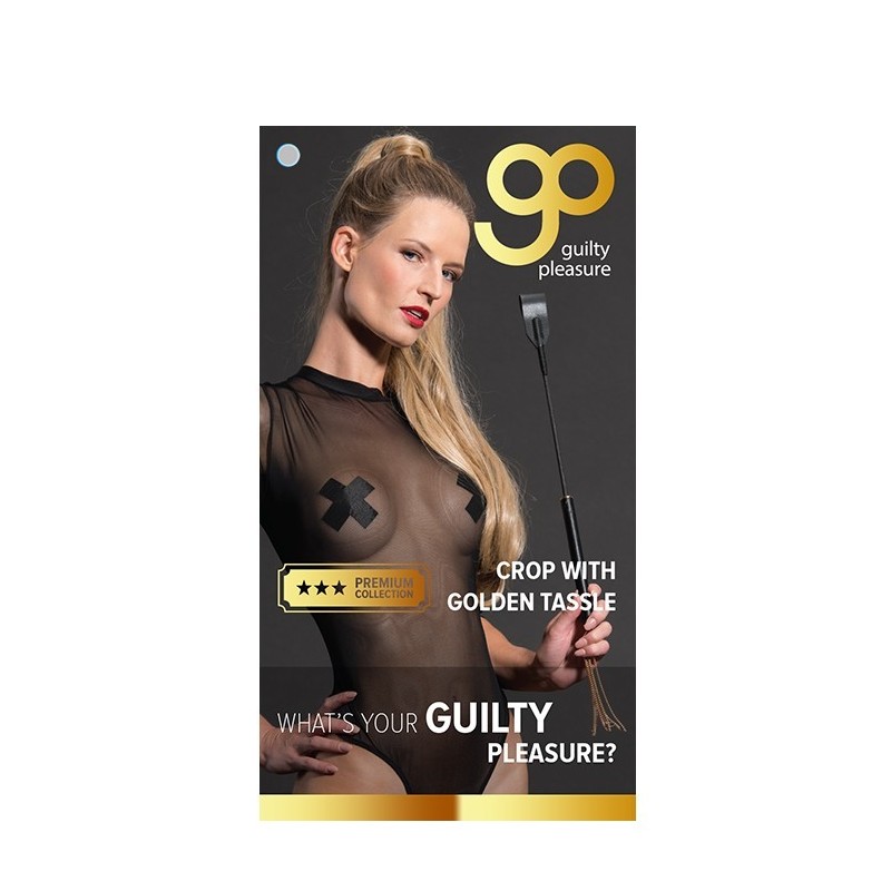 GP Premium Fusta Riding Crop  Negro - Piel Vegana - 45cm
