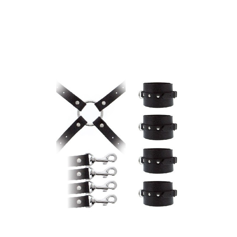 GP HOG TIE CUERO - Set of 4 moorings with carabiners