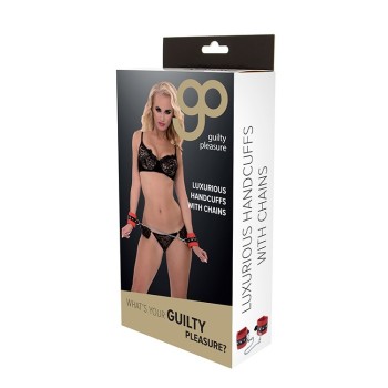 GP LUXURIOUS Rote Handschellen mit Kette 2